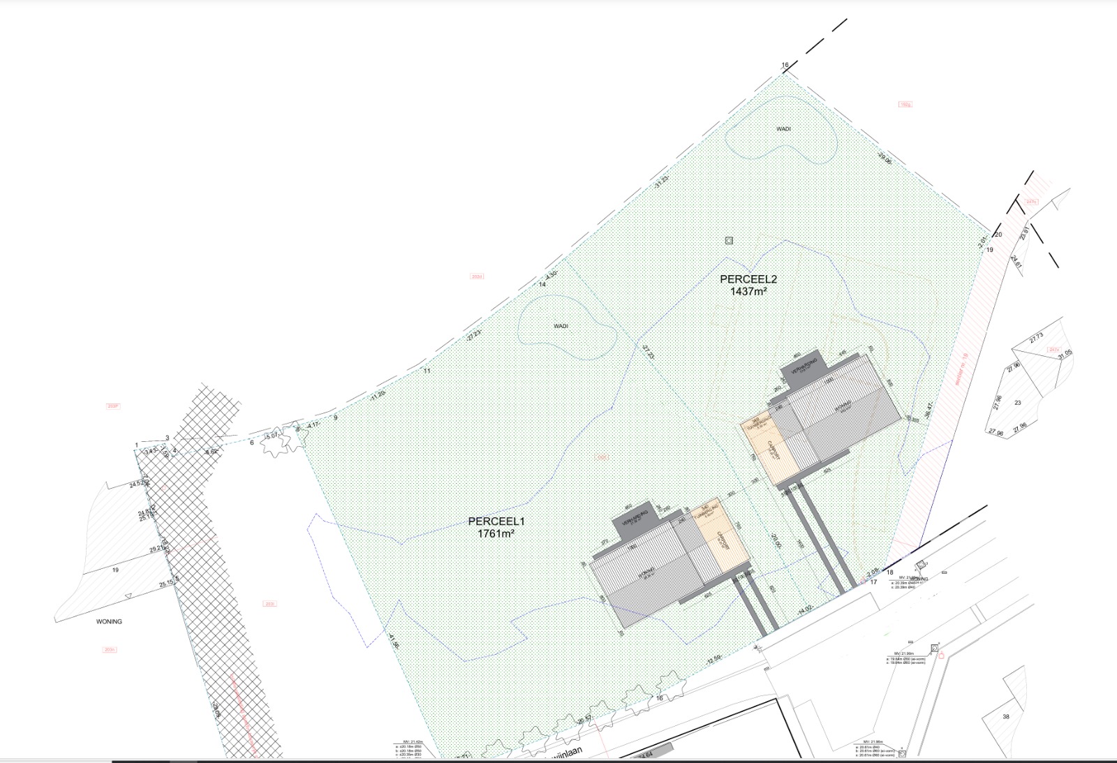 Percelen bouwgrond +/- 1500 m2. 